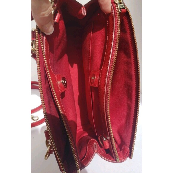 Coach Mini Christie Carryall Red Pebbled Purse Crossbody HandBag Satchel EUC - Picture 15 of 16